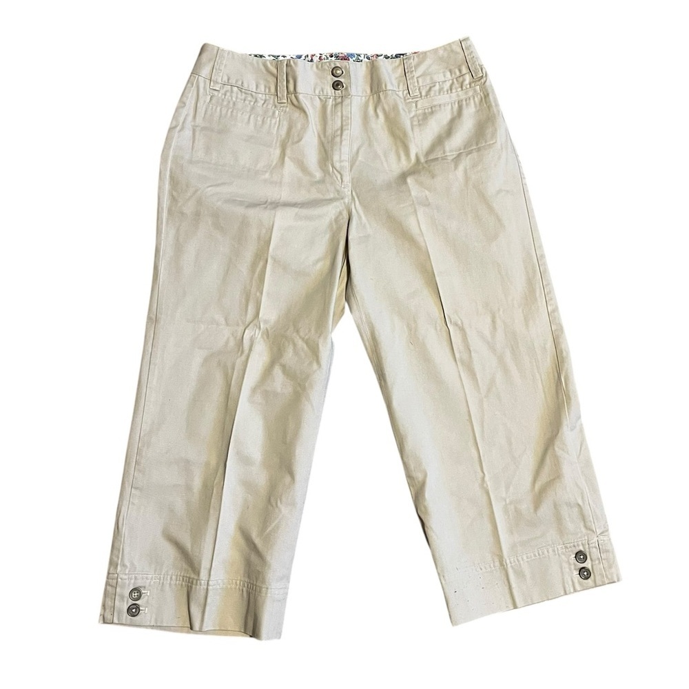 Van Heusen khaki capri pants women’s size 10 spring summer 100% cotton